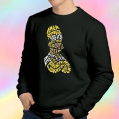 Homer Simpson Word Art Calligram Sweatshirt