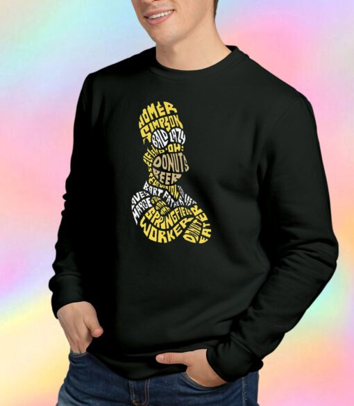 Homer Simpson Word Art Calligram Sweatshirt