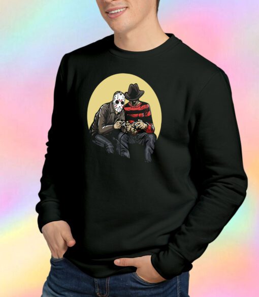 Horror Scary Movie Villains Playing Video Games Sweatshirt