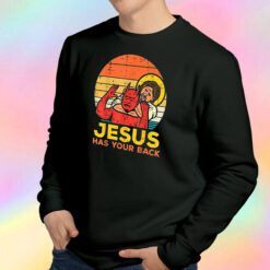 Jesus Has Your Back Funny Jiu Jitsu Retro Sweatshirt