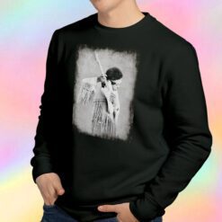 Jimi Hendrix Guitar God Portrait Splatter Wash Sweatshirt