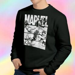 Marvel Avengers Retro Black and White Comic Sweatshirt