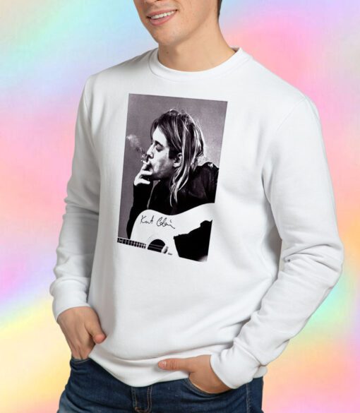 Nirvana Kurt Cobain Smoking Photo Sweatshirt