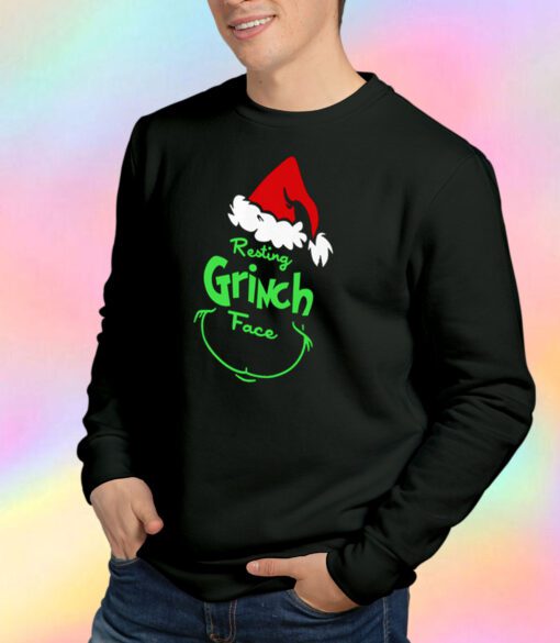 Resting Grinch Face Raglan Sweatshirt