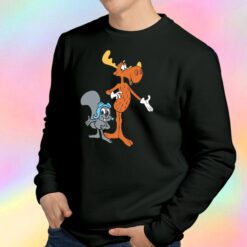 Rocky And Bullwinkle Retro Cartoon Sweatshirt