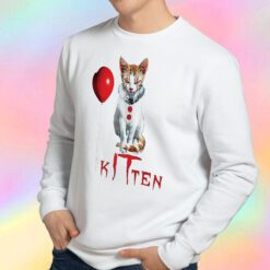 Scary Kitten Clown Cat Lover Funny Halloween Costume Sweatshirt