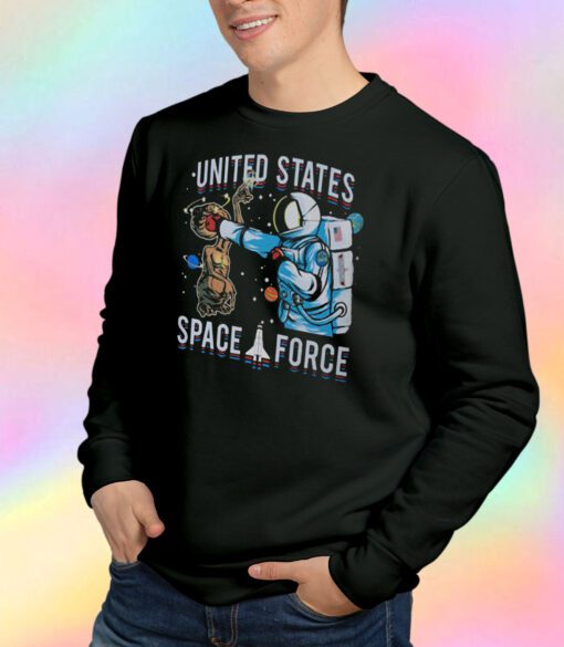 United States Space Force Astronaut Punching Alien Sweatshirt